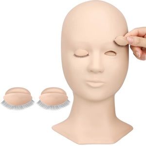 Eyelash Extension 3D Mannequin Training Head Makeup Practice Lash Starter Kit